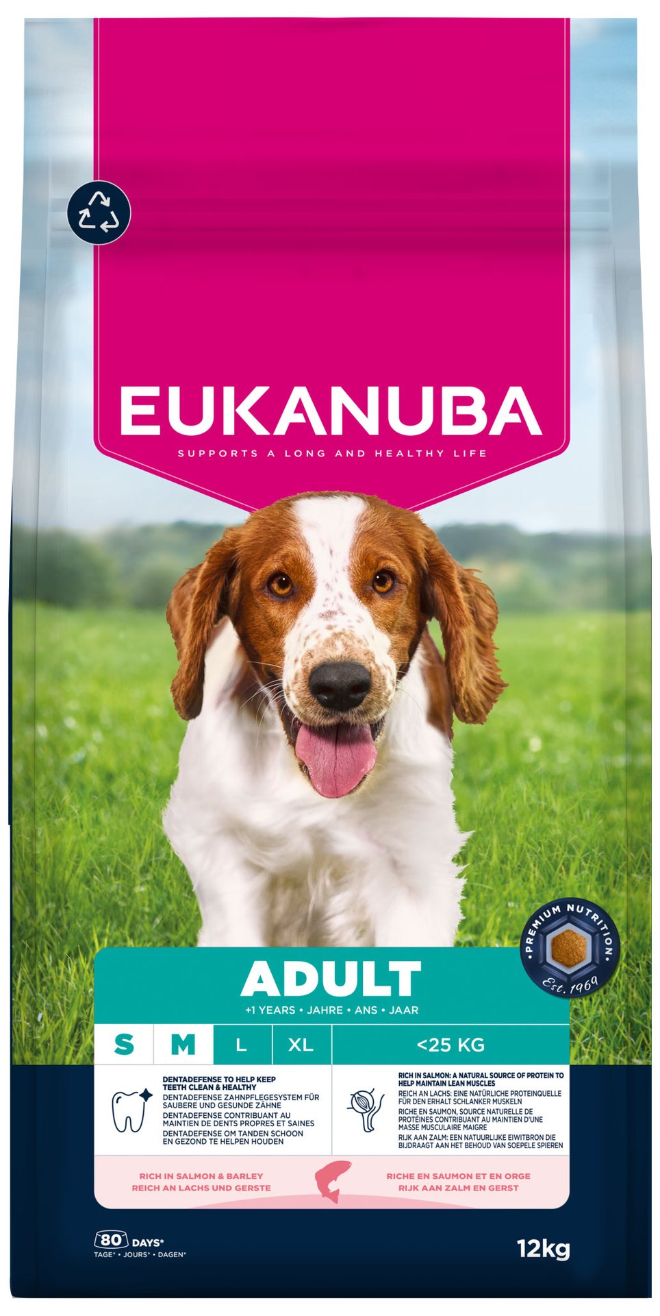 Krmivo EUKANUBA Adult Small and Medium rich in salmon and barley 12kg
