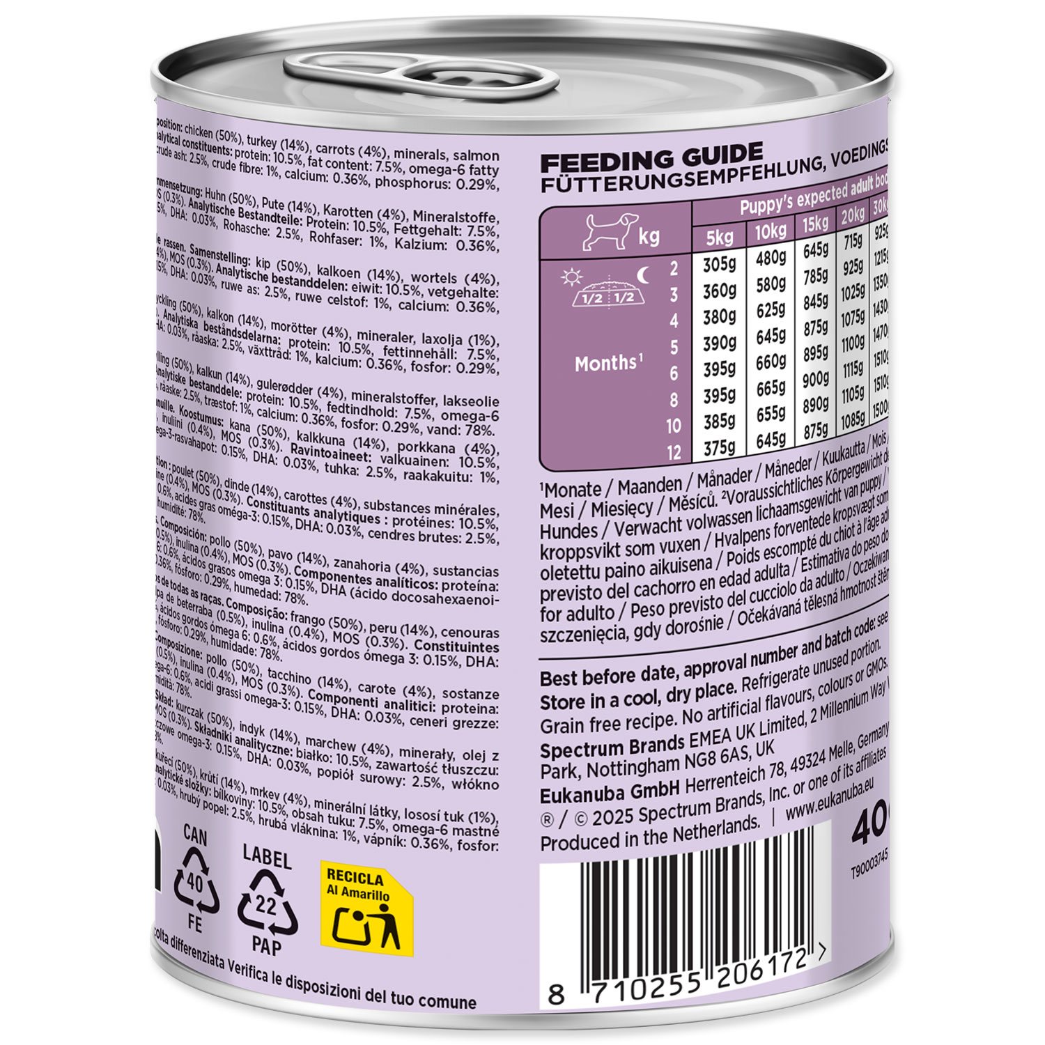 Konzerva EUKANUBA Puppy bohatá na krůtí s mrkví 400 g-KS