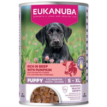 Konzerva EUKANUBA Puppy bohotá na hovězí s dýní 400 g -KS