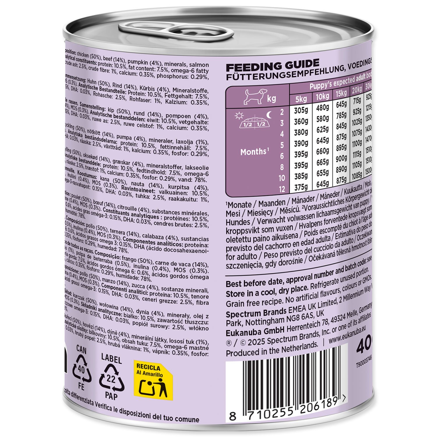 Konzerva EUKANUBA Puppy bohotá na hovězí s dýní 400 g -KS