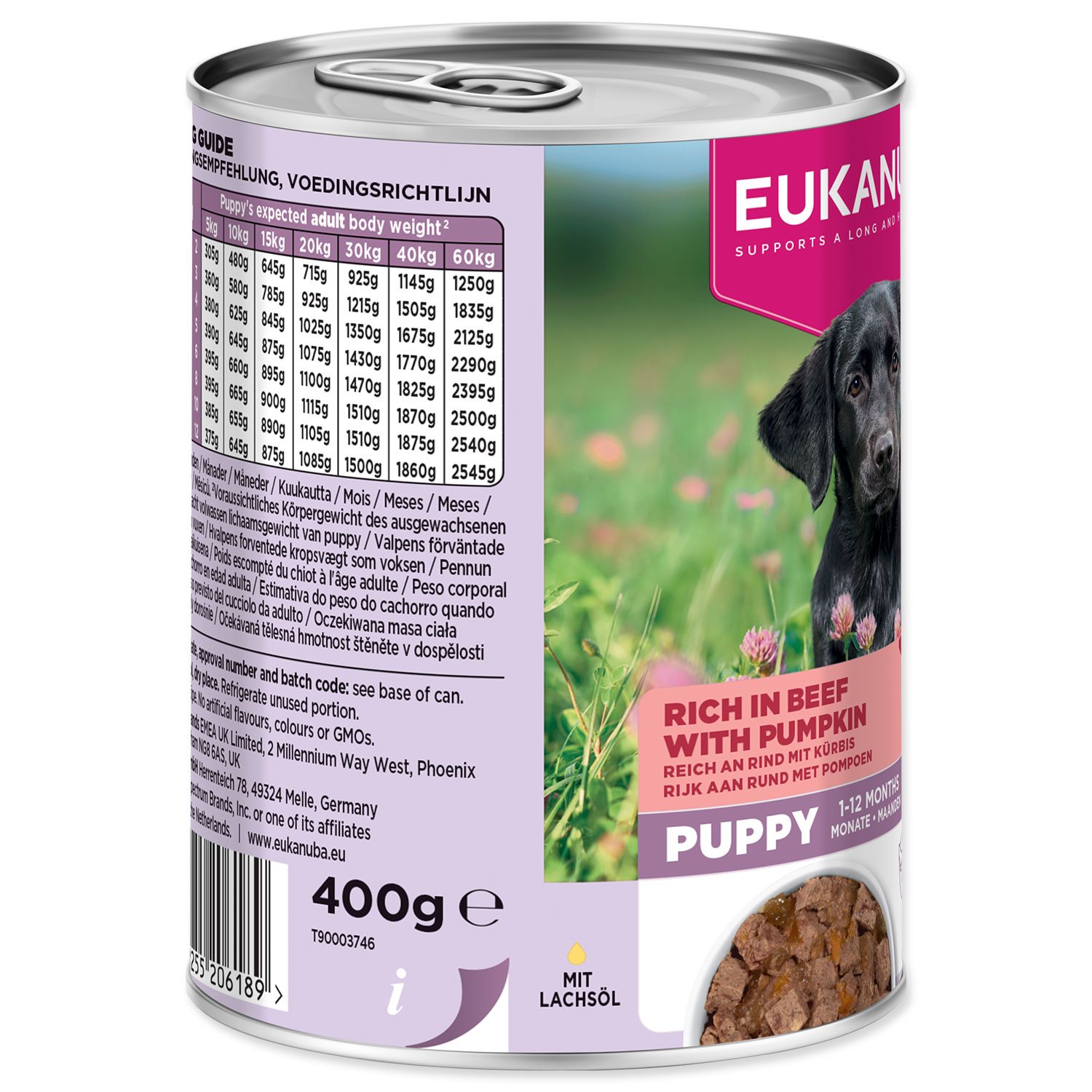 Konzerva EUKANUBA Puppy bohotá na hovězí s dýní 400 g -KS