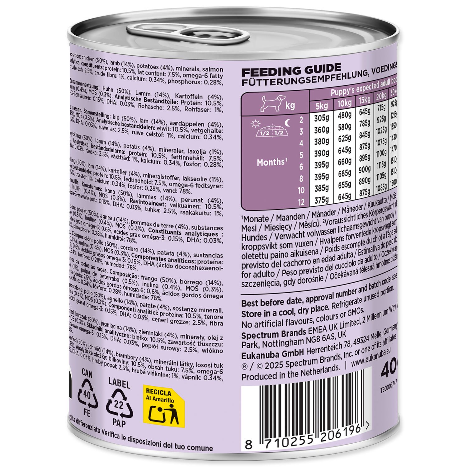 Konzerva EUKANUBA Puppy bohatá na jehněčí s bramborami 400 g-KS