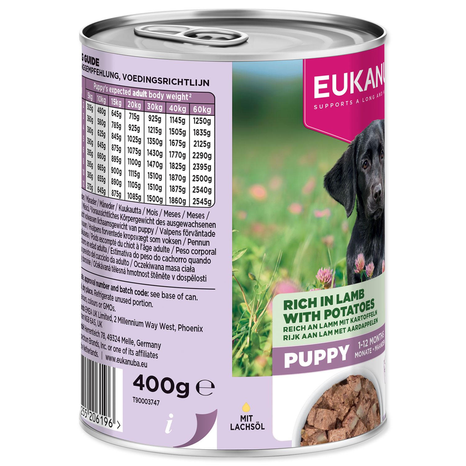 Konzerva EUKANUBA Puppy bohatá na jehněčí s bramborami 400 g-KS