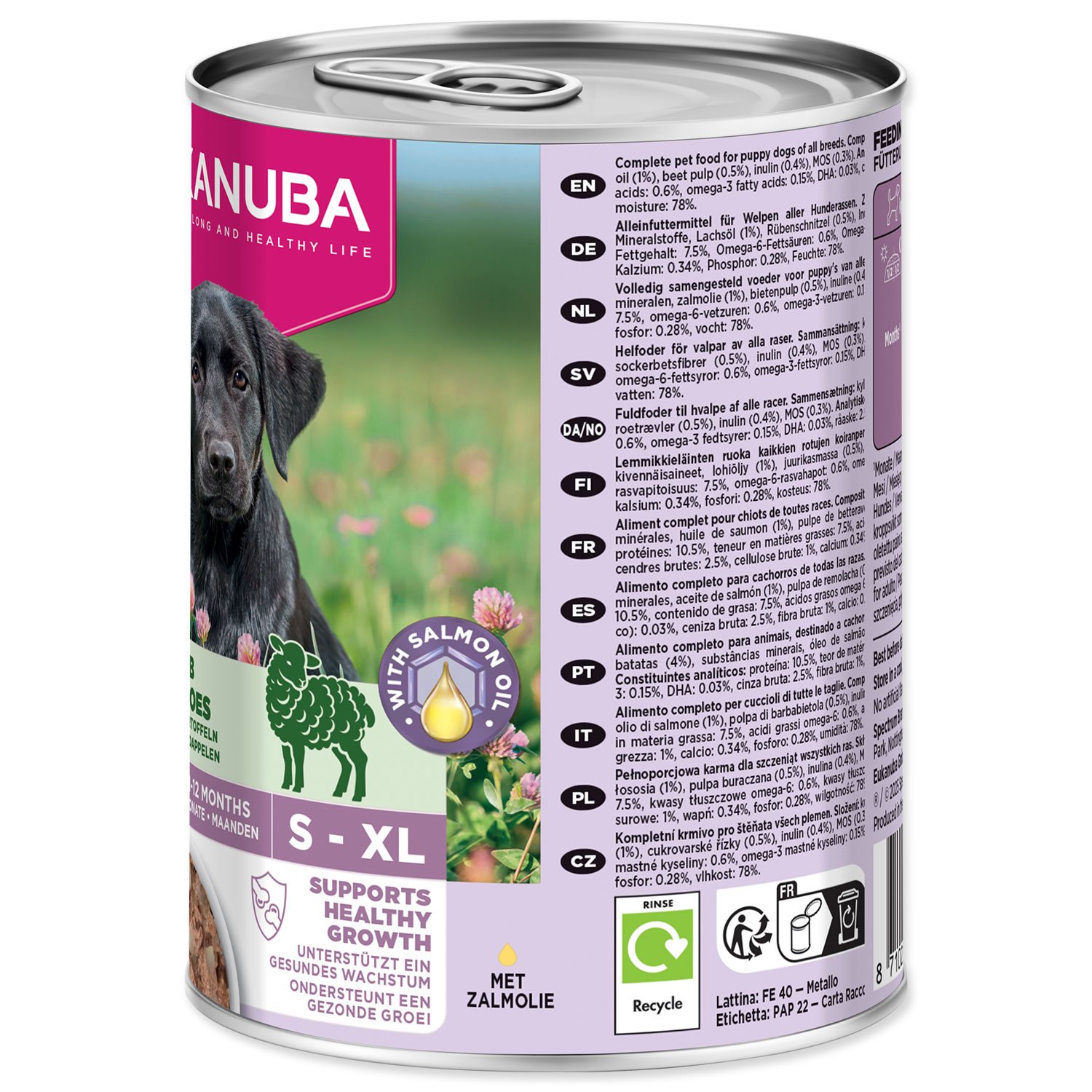 Konzerva EUKANUBA Puppy bohatá na jehněčí s bramborami 400 g