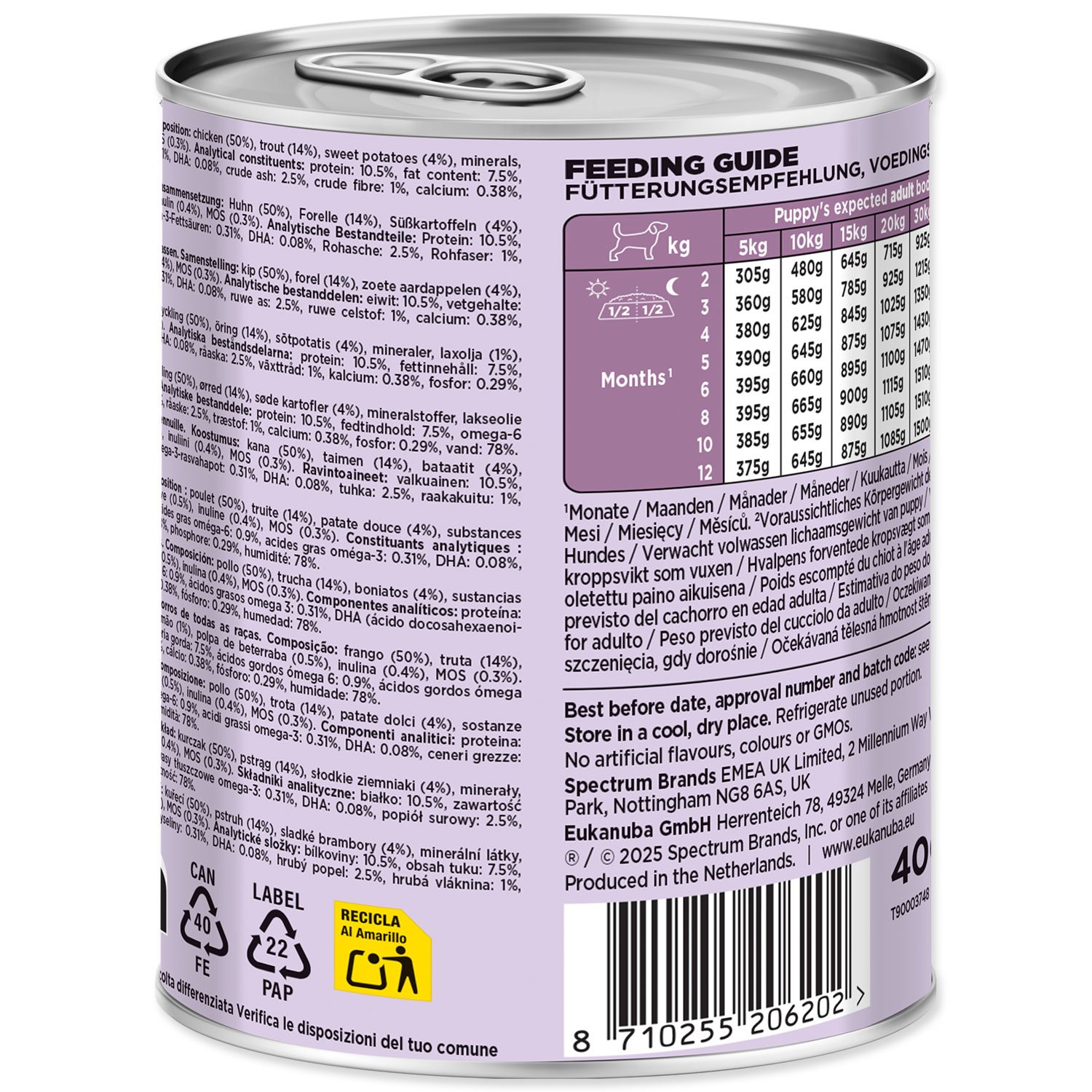 Konzerva EUKANUBA Puppy bohatá na pstruha s batáty 400 g-KS