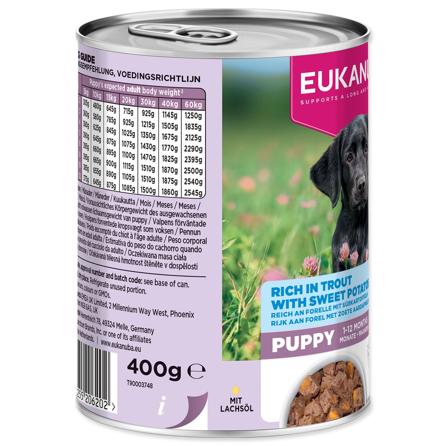 Konzerva EUKANUBA Puppy bohatá na pstruha s batáty 400 g-KS