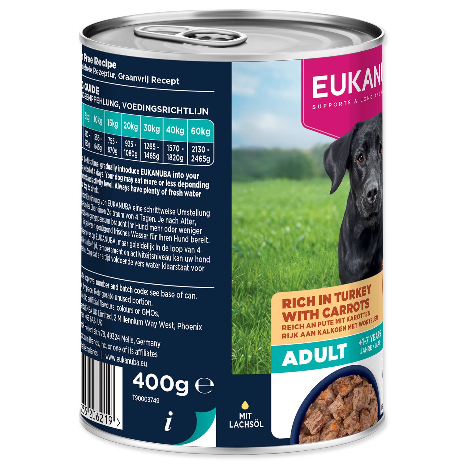 Konzerva EUKANUBA Adult bohatá na krůtí s mrkví 400 g-KS