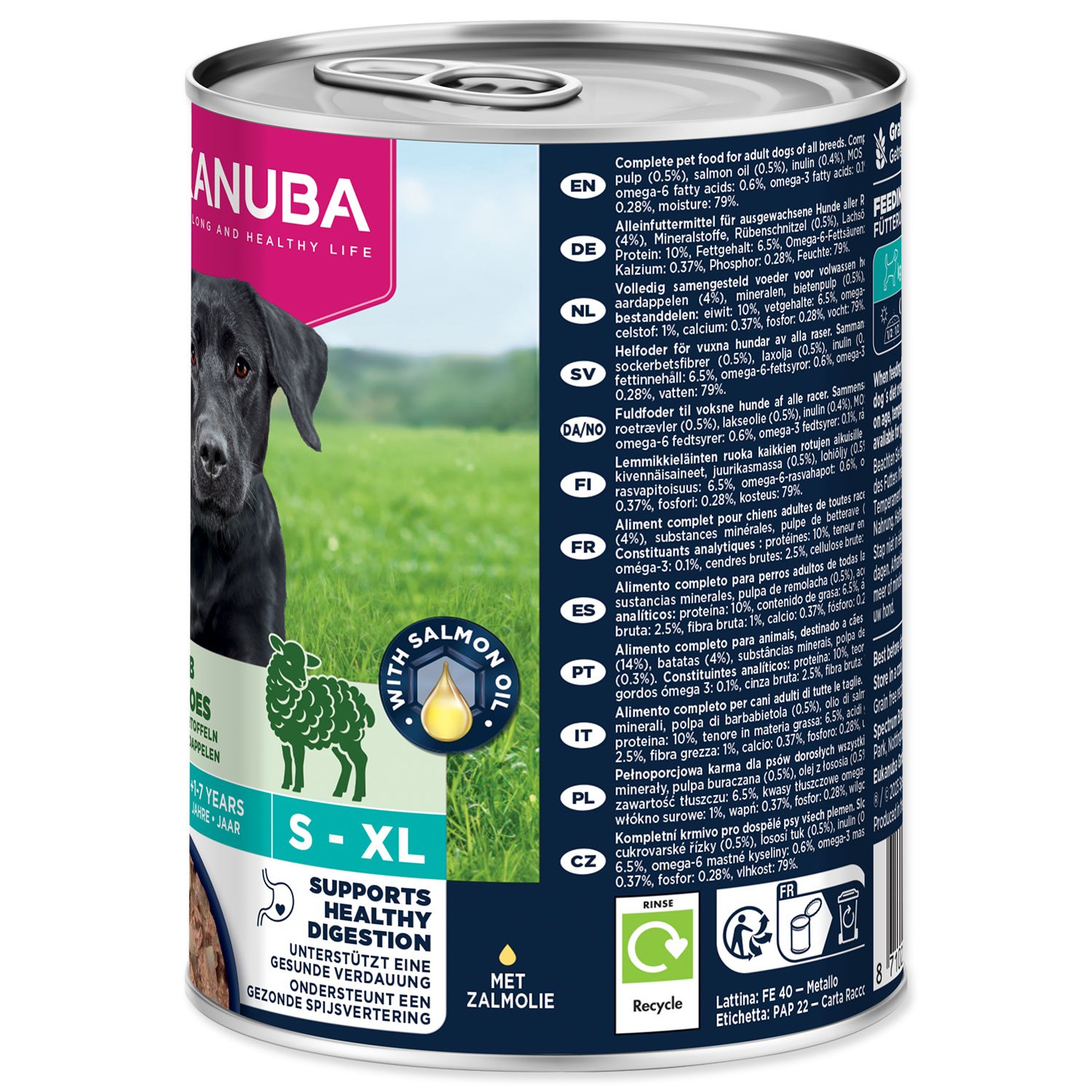 Konzerva EUKANUBA Adult bohatá na jehněčí s bramborami 400 g
