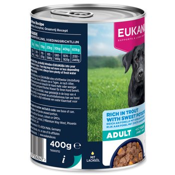 Konzerva EUKANUBA Adult bohatá na pstruha s batáty 400 g-KS