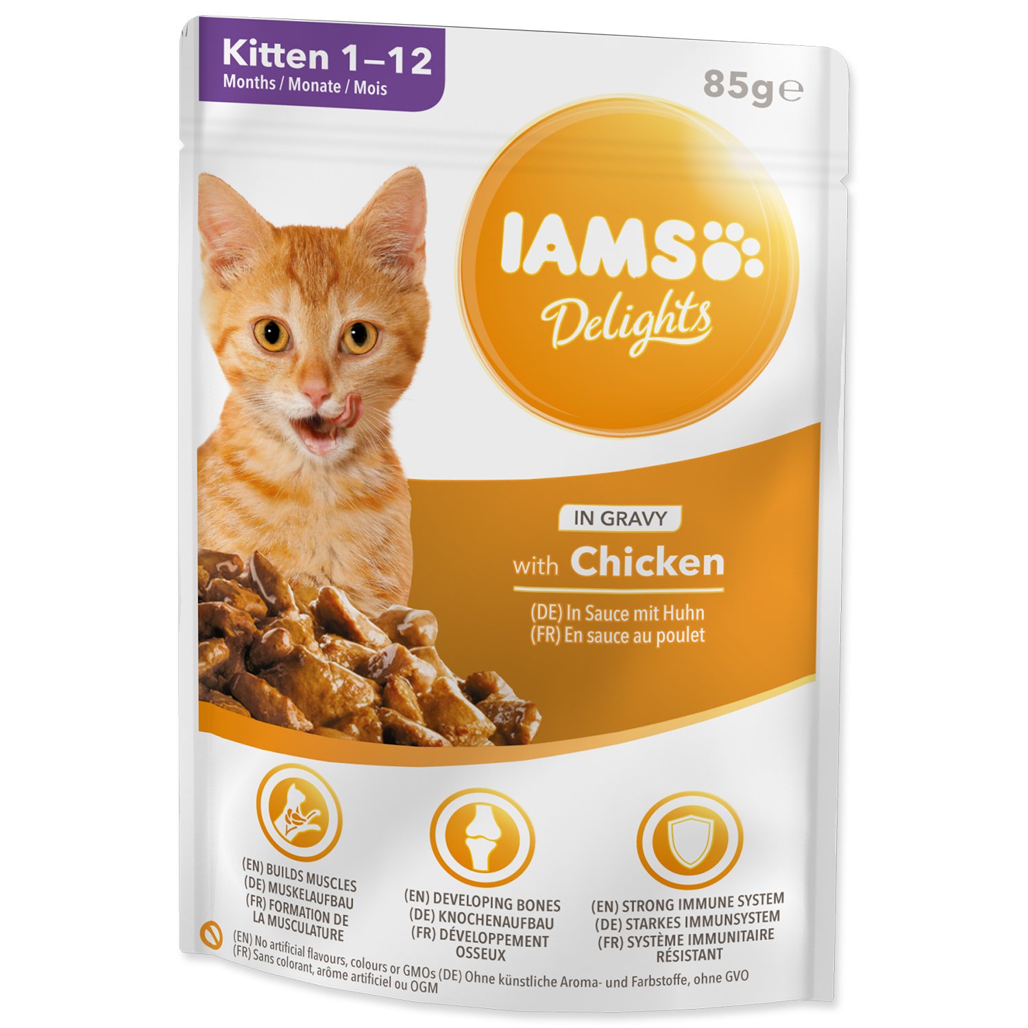 Kapsička IAMS Delights Kitten kuře v omáčce 85g-KARTON