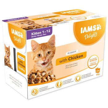 Kapsička IAMS Delights Kitten kuře v omáčce multipack 1020g (12x85gr)-KS
