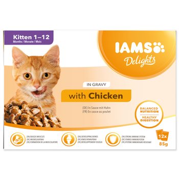 Kapsička IAMS Delights Kitten kuře v omáčce multipack 1020g (12x85gr)-KS