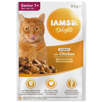 Kapsička IAMS Delights Adult Senior kuře v omáčce 85g-KS