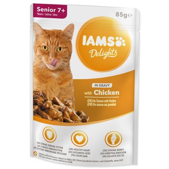 Kapsička IAMS Delights Adult Senior kuře v omáčce 85g-KS