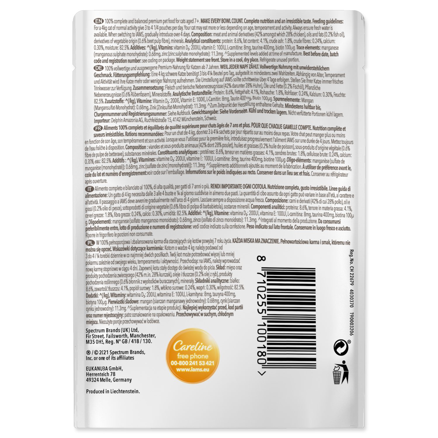 Kapsička IAMS Delights Adult Senior kuře v omáčce 85g-KS