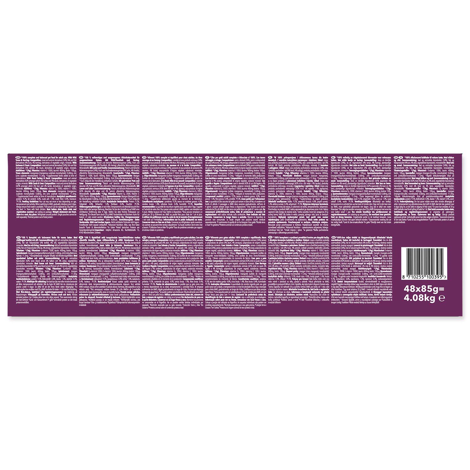 Kapsička IAMS Delights Adult mořské a suchozemské maso v želé multipack 4080g (48x85g)-KS