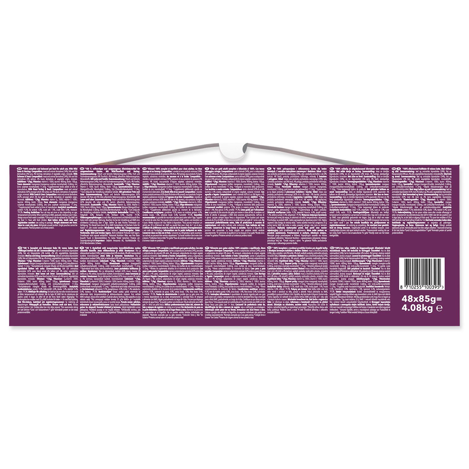 Kapsička IAMS Delights Adult mořské a suchozemské maso v želé multipack 4080g (48x85g)