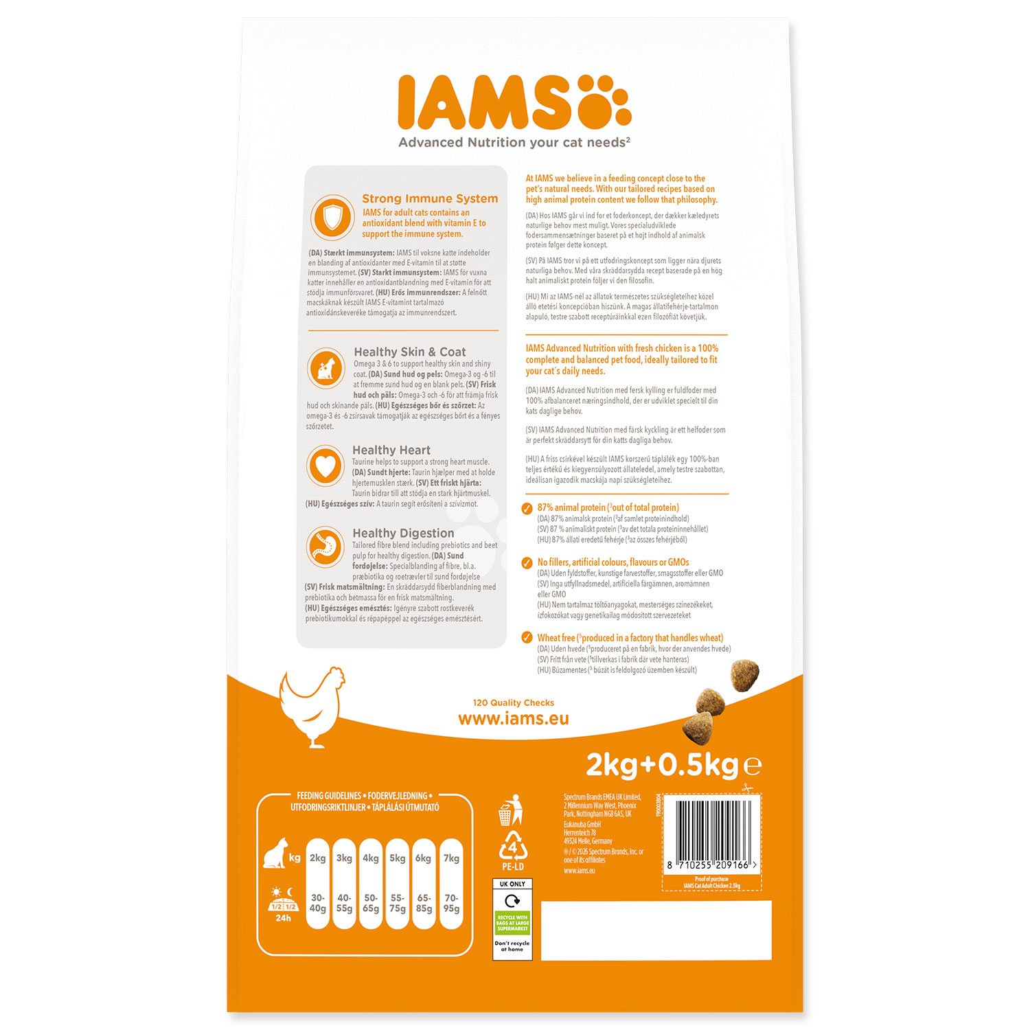 Krmivo IAMS Cat Adult Chicken 2kg + 500g ZDARMA-KS