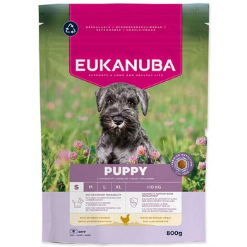 Krmivo EUKANUBA dry dog food for small breed puppies, rich in fresh chicken 800 g-KS