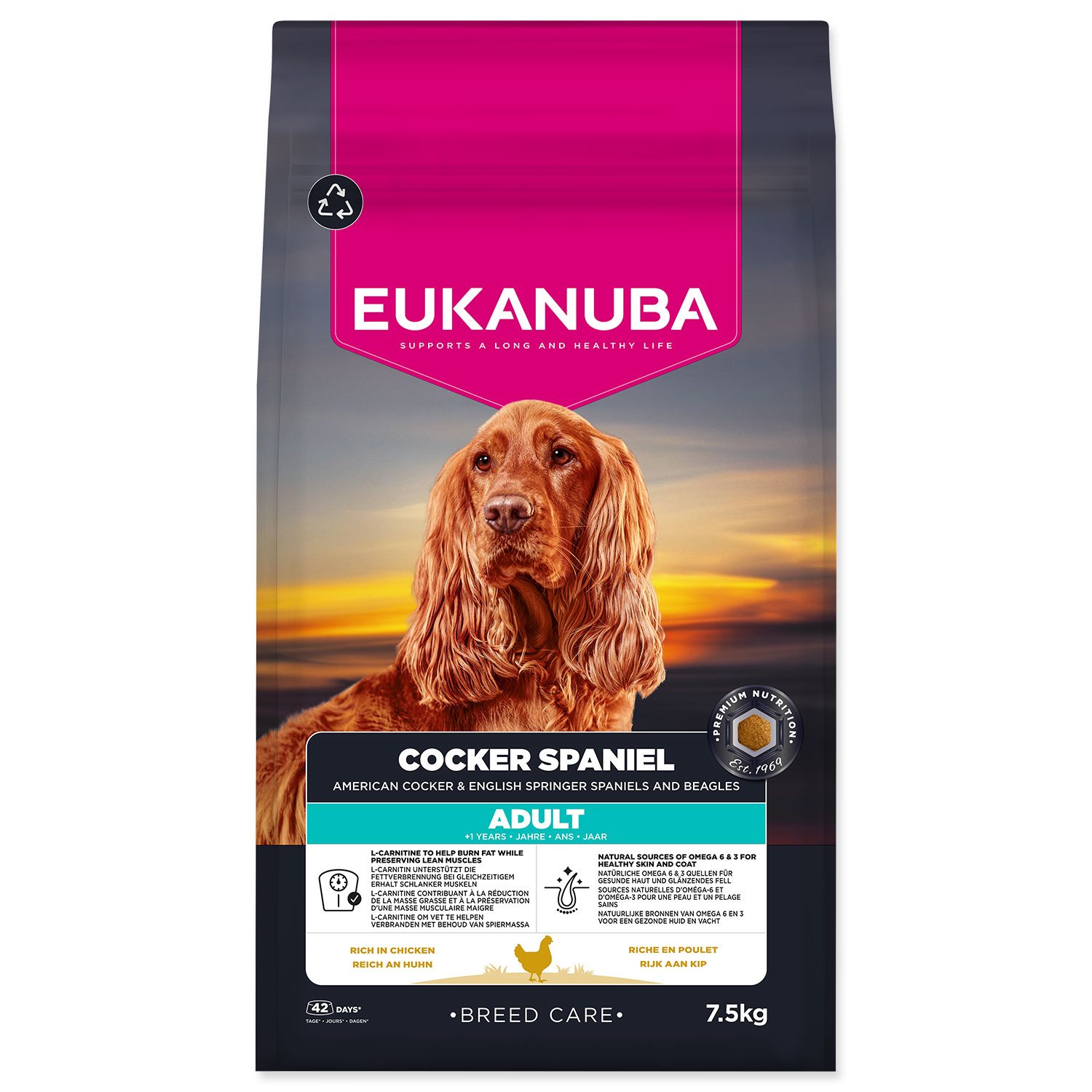Krmivo Eukanuba Breed Care Adult chicken Cocker Spaniel 7,5 kg-KS