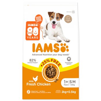 Krmivo IAMS Dog Adult Small & Medium Chicken 2kg + 500g ZDARMA-KS