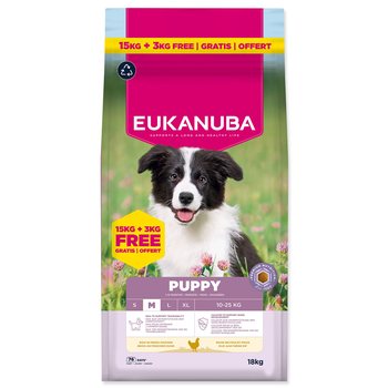 Krmivo Eukanuba Puppy Medium Chicken 15+3kg-KS