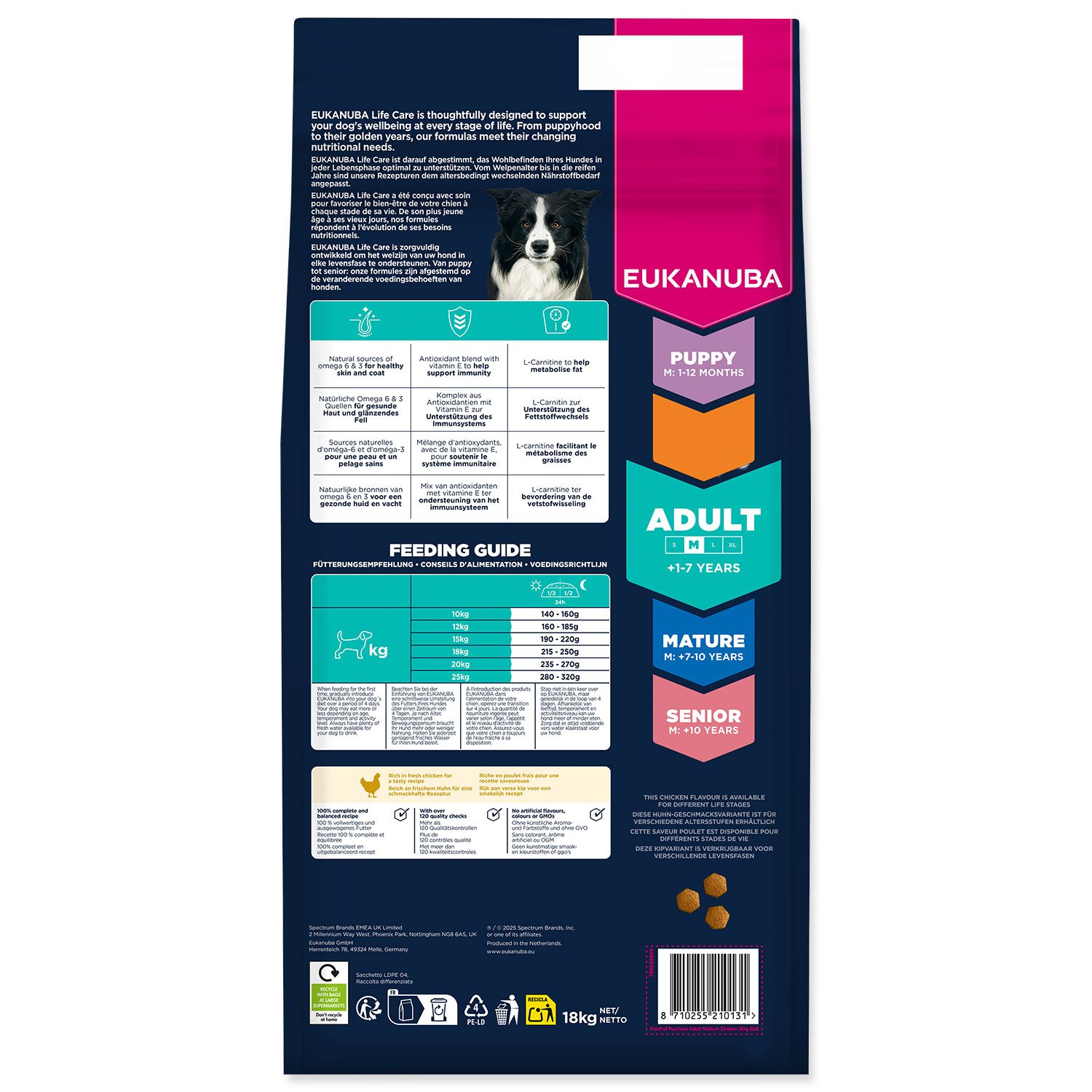 Krmivo Eukanuba Adult Medium Chicken 15+3kg-KS