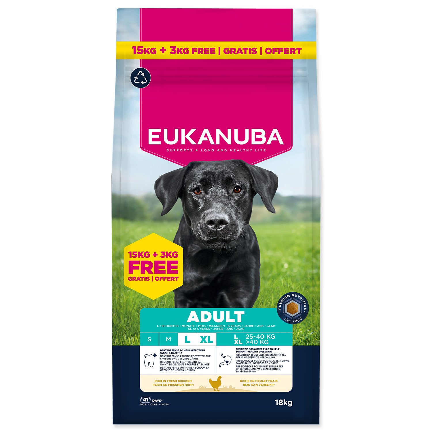 Krmivo Eukanuba Adult Large Breed Chicken 15+3kg-KS