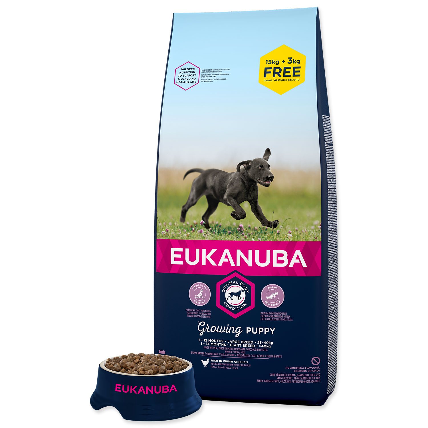 Krmivo EUKANUBA Puppy Large 15+3kg ZDARMA-KS