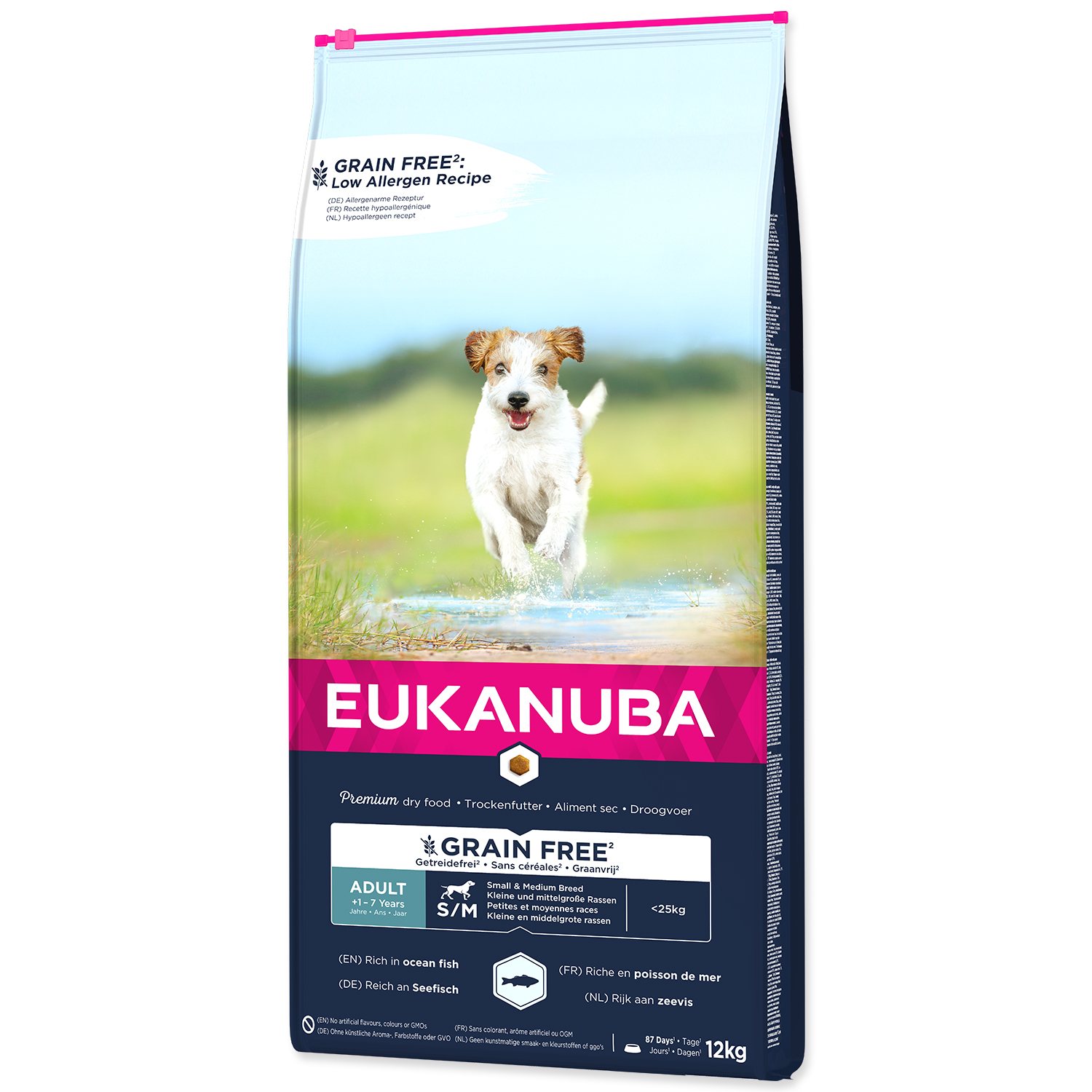 Krmivo EUKANUBA Adult Small & Medium Grain Free Ocean Fish 12kg-KS