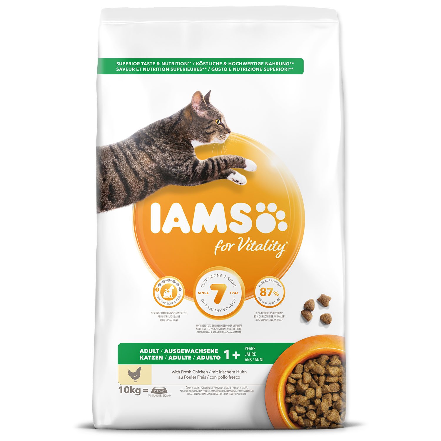 Krmivo IAMS Cat Adult Chicken 10kg -KS
