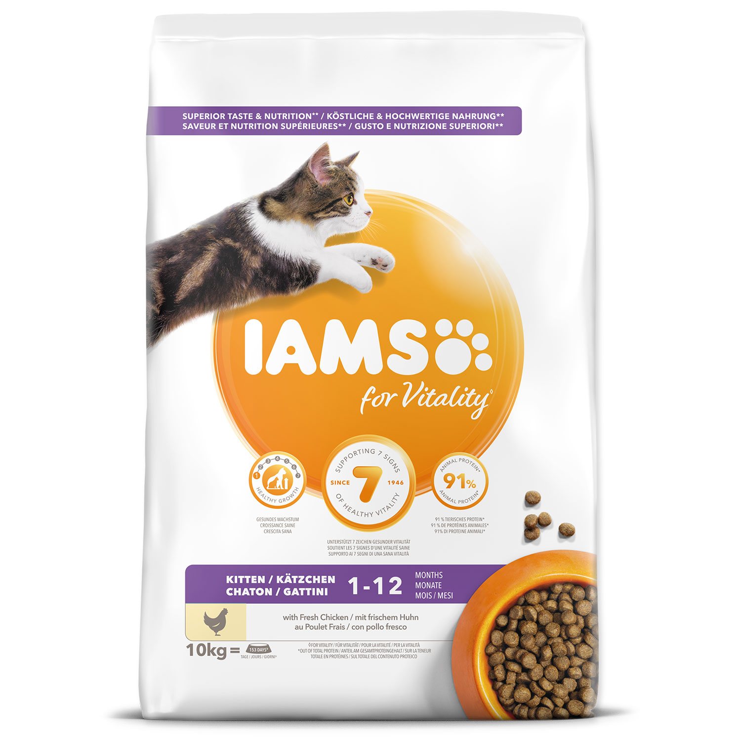 Krmivo IAMS Cat Kitten Chicken 10kg -KS