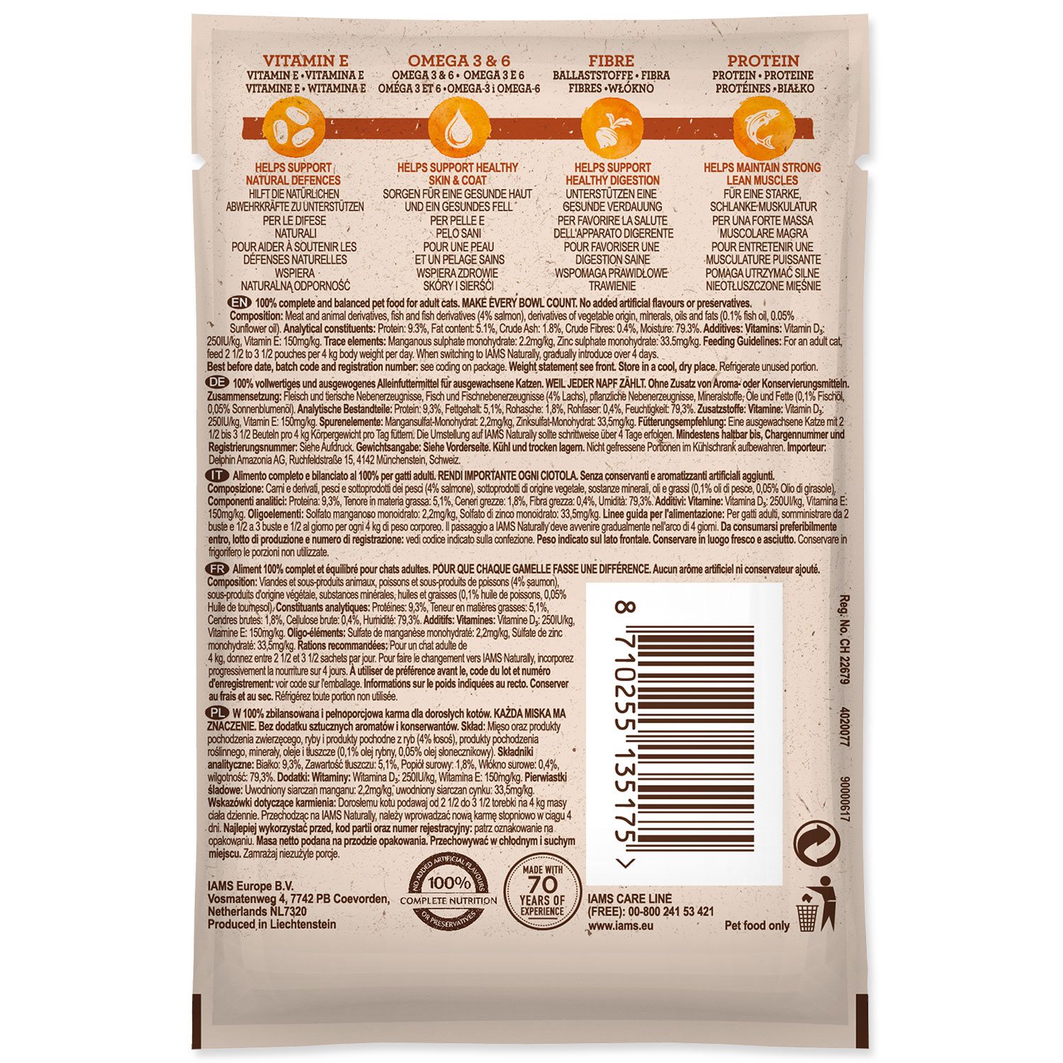 Kapsička IAMS Naturally Adult losos v omáčce 85g-KS