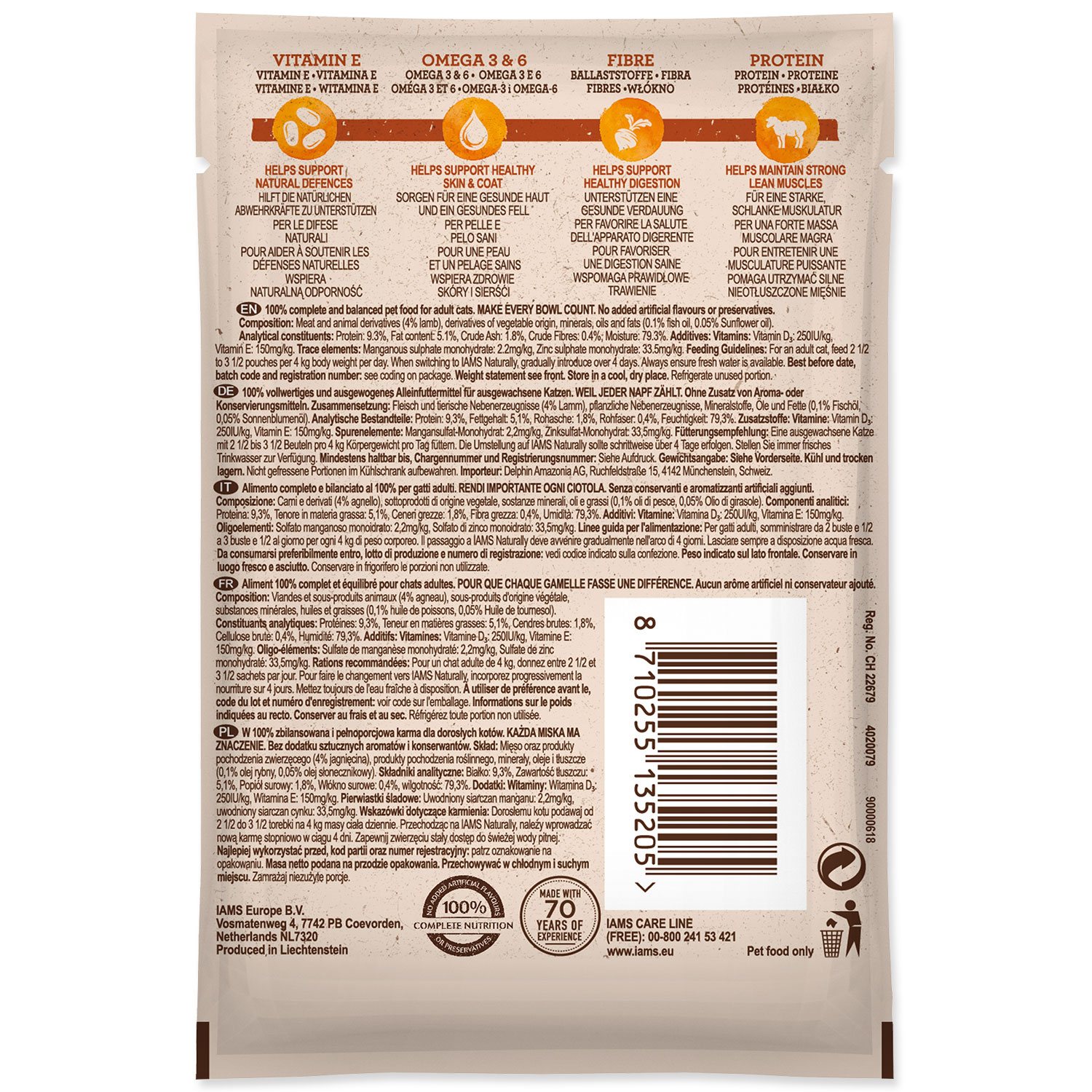 Kapsička IAMS Naturally Adult jehněčí v omáčce 85g-KS