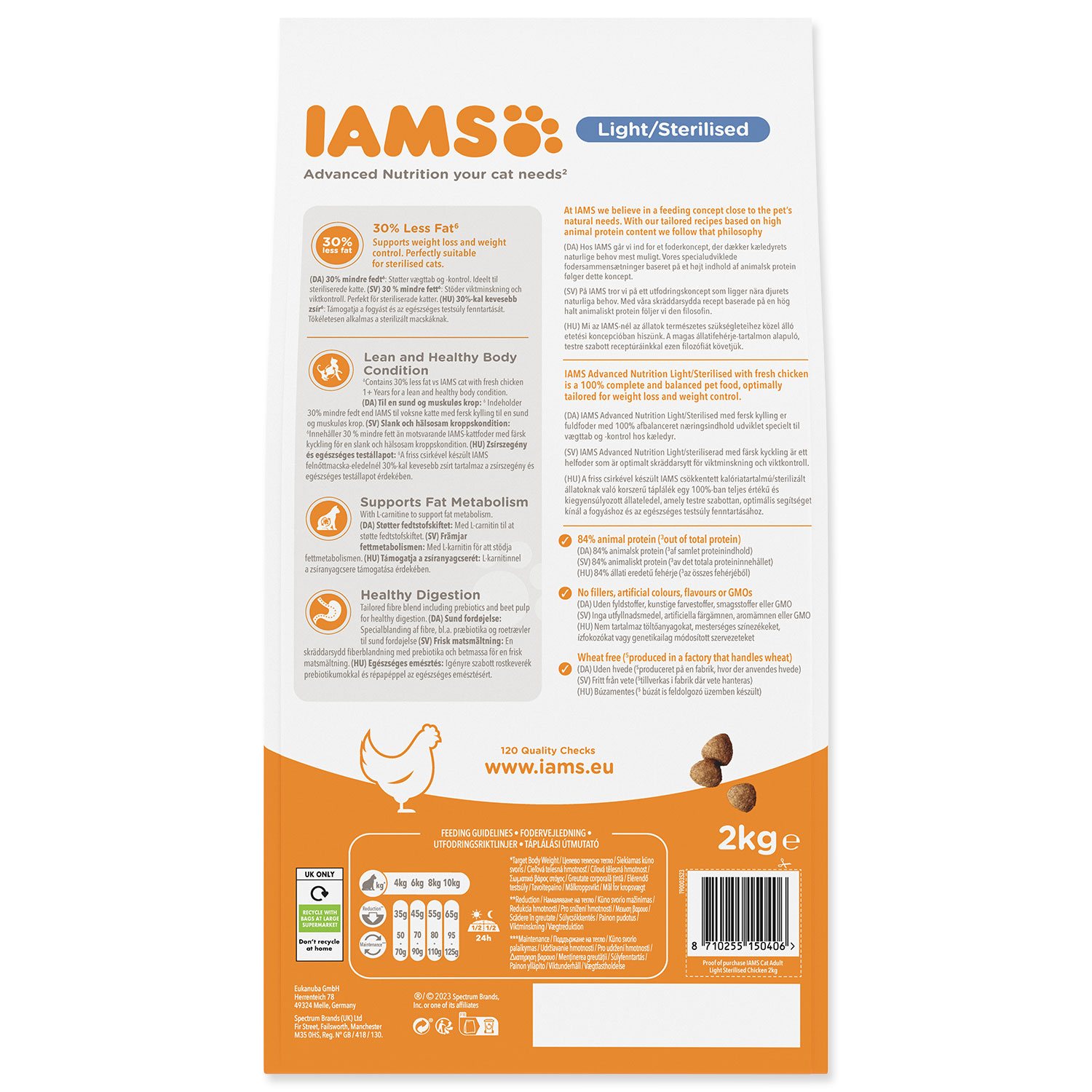 Krmivo IAMS Cat Adult/Senior Weight Control/Sterilized Chicken 2kg-KS