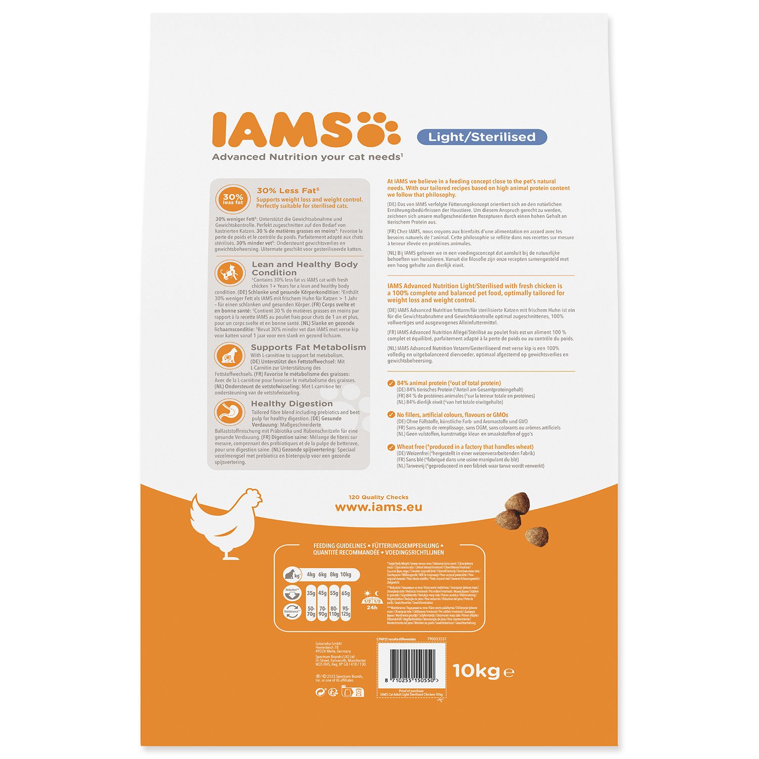 Krmivo IAMS Cat Adult/Senior Weight Control/Sterilized Chicken 10kg-KS