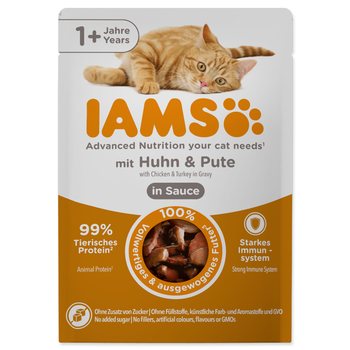 Kapsička IAMS Delights Adult kuře a krůta masem v omáčce 85g-KS