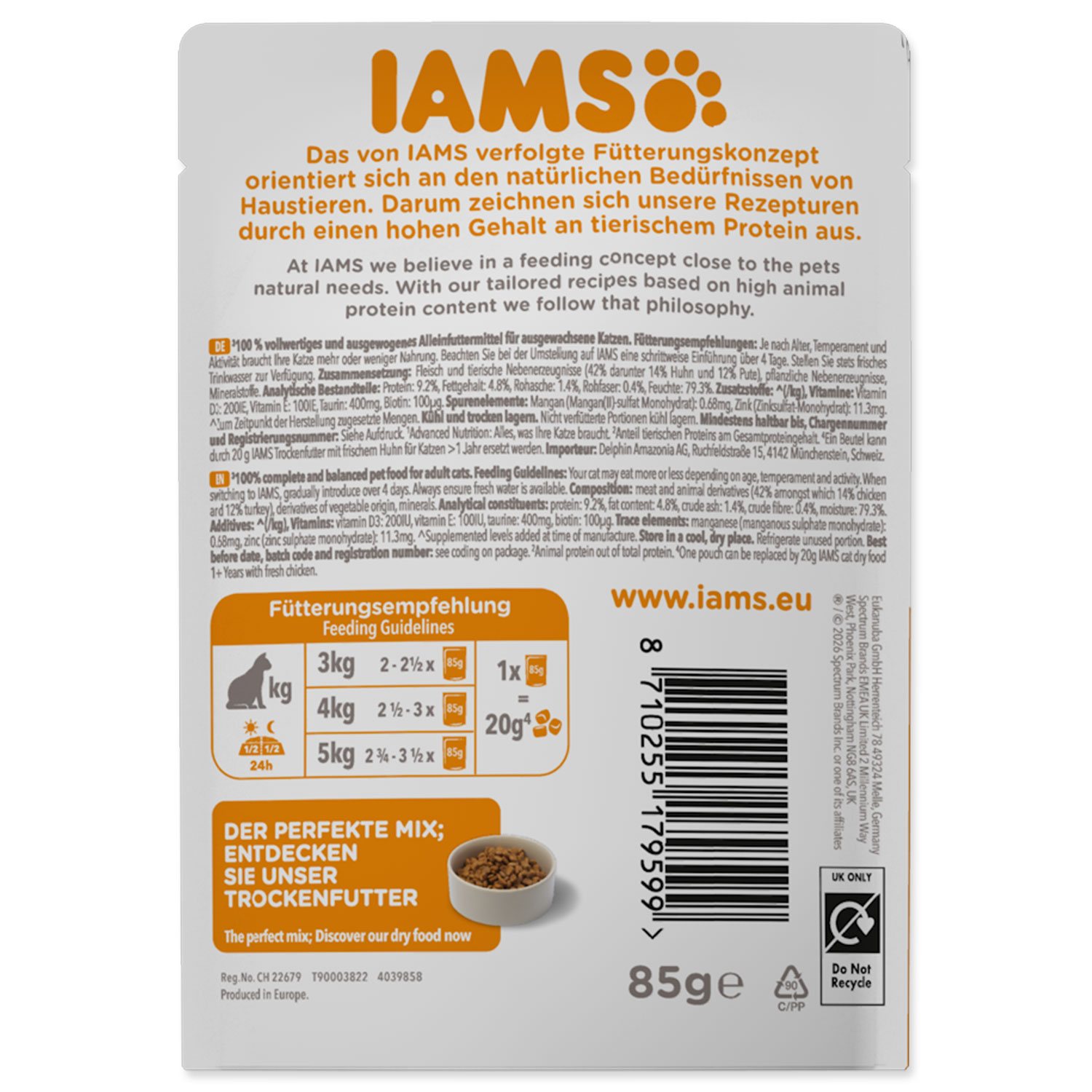 Kapsička IAMS Delights Adult kuře a krůta masem v omáčce 85g-KS