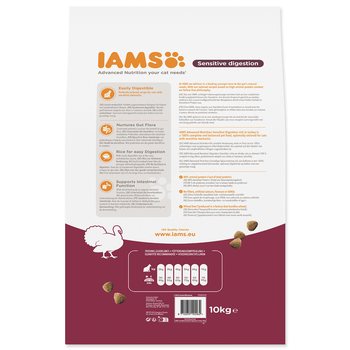 Krmivo IAMS Cat Adult Sensitive Digestion Turkey 10kg-KS