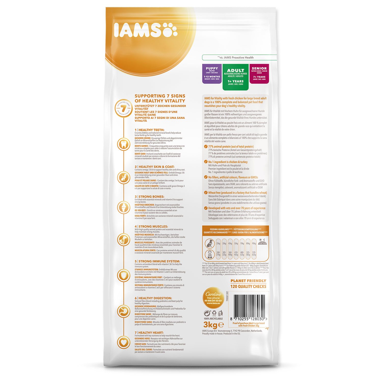 Krmivo IAMS Dog Adult Large Chicken 3kg -KS