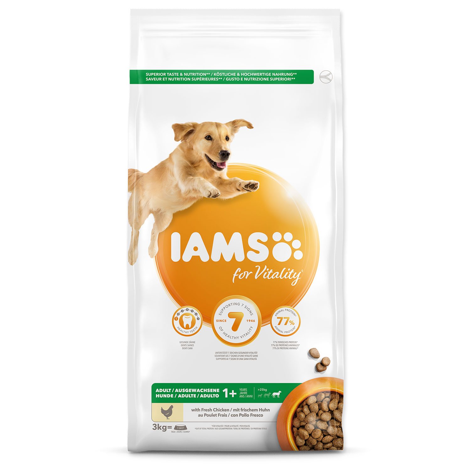 Krmivo IAMS Dog Adult Large Chicken 3kg -KS