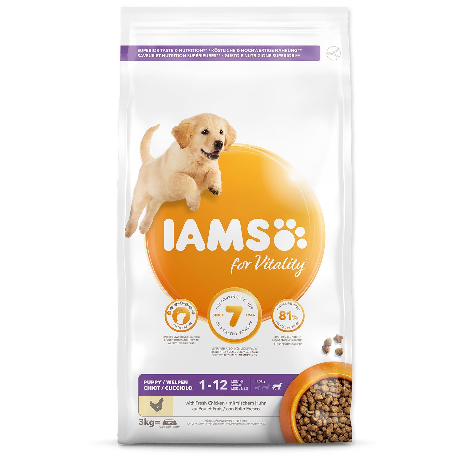 Krmivo IAMS Dog Puppy Large Chicken 3kg -KS