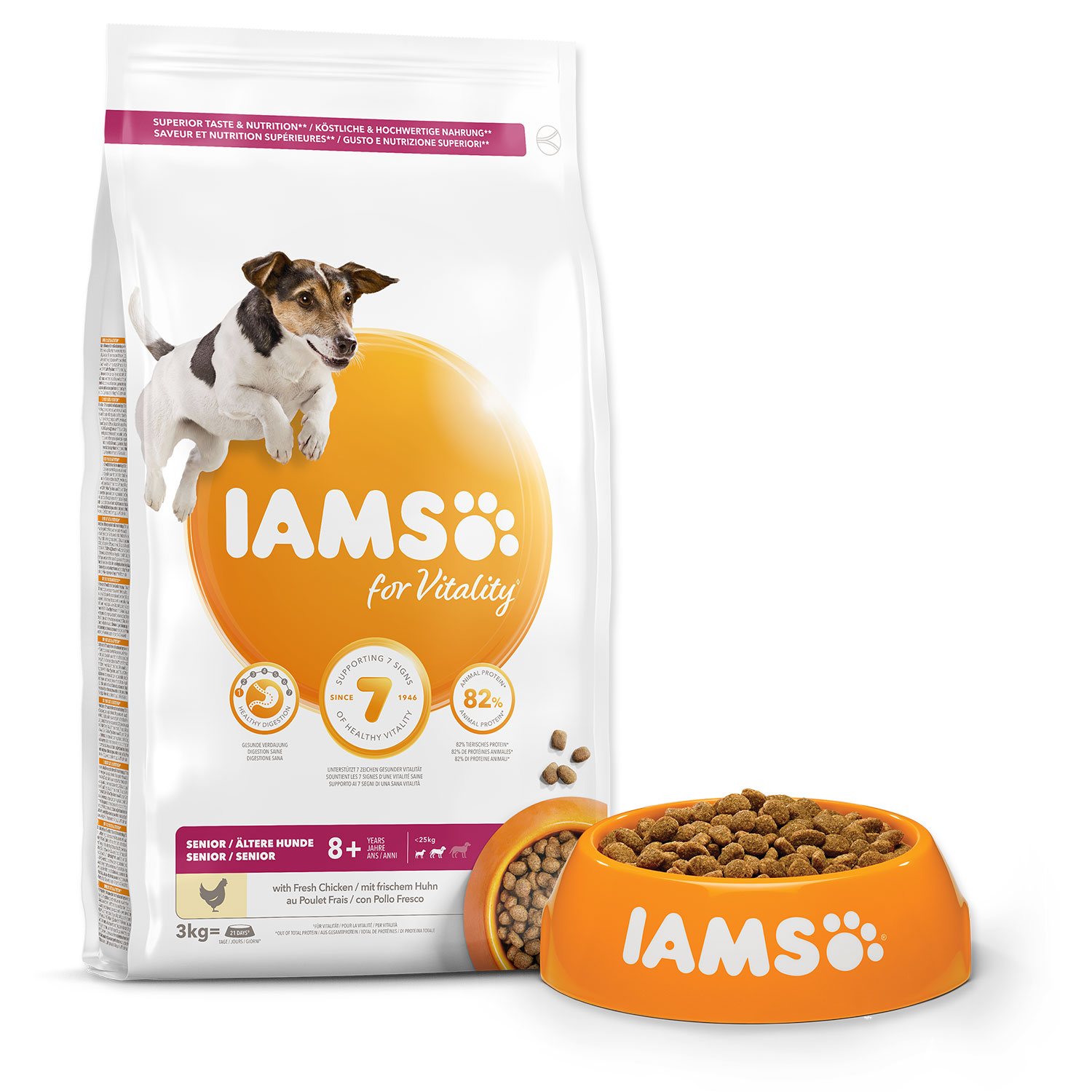 Krmivo IAMS Dog Senior Small & Medium Chicken 3kg -KS