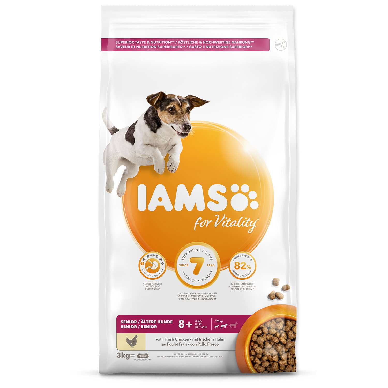 Krmivo IAMS Dog Senior Small & Medium Chicken 3kg -KS