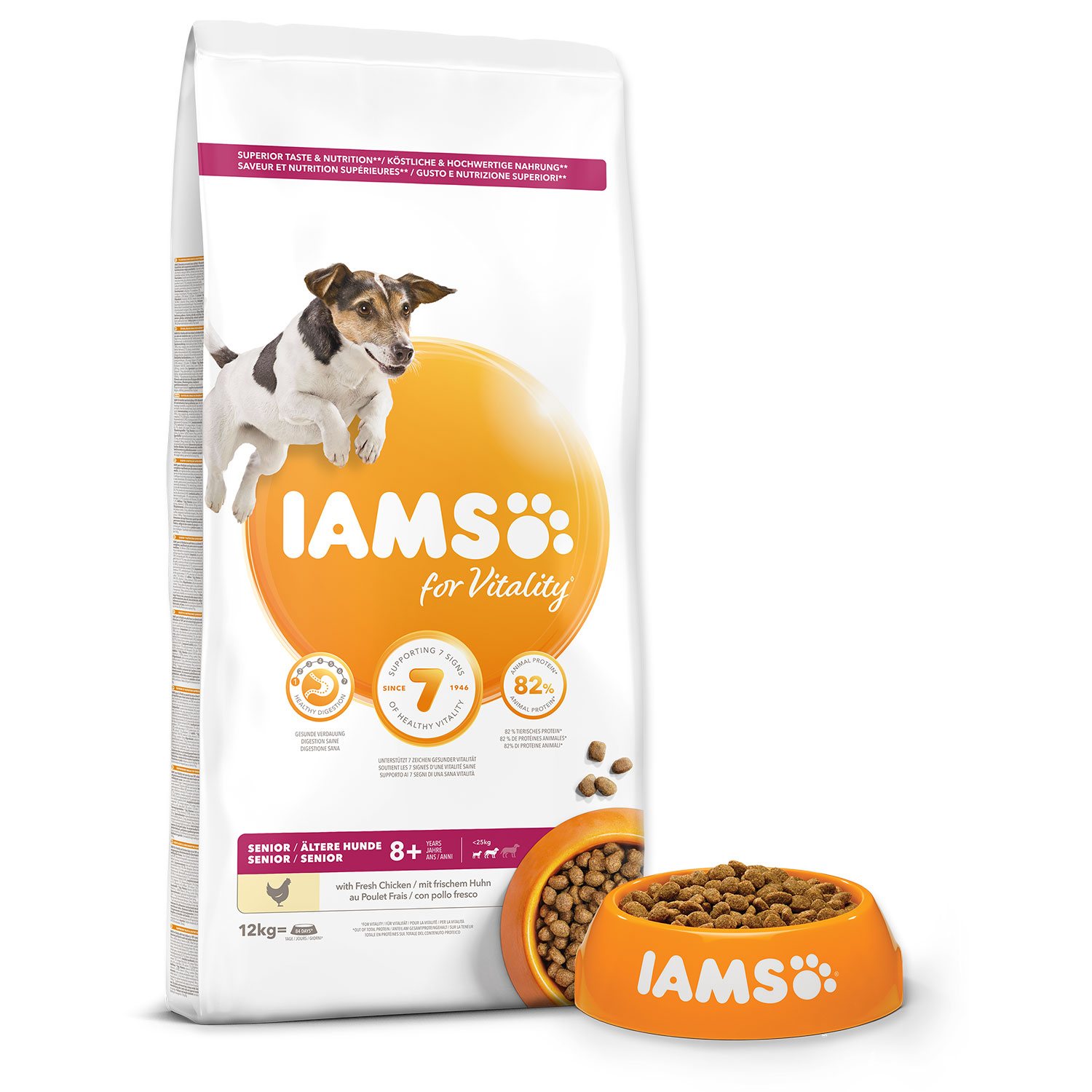 Krmivo IAMS Dog Senior Small & Medium Chicken 12kg -KS