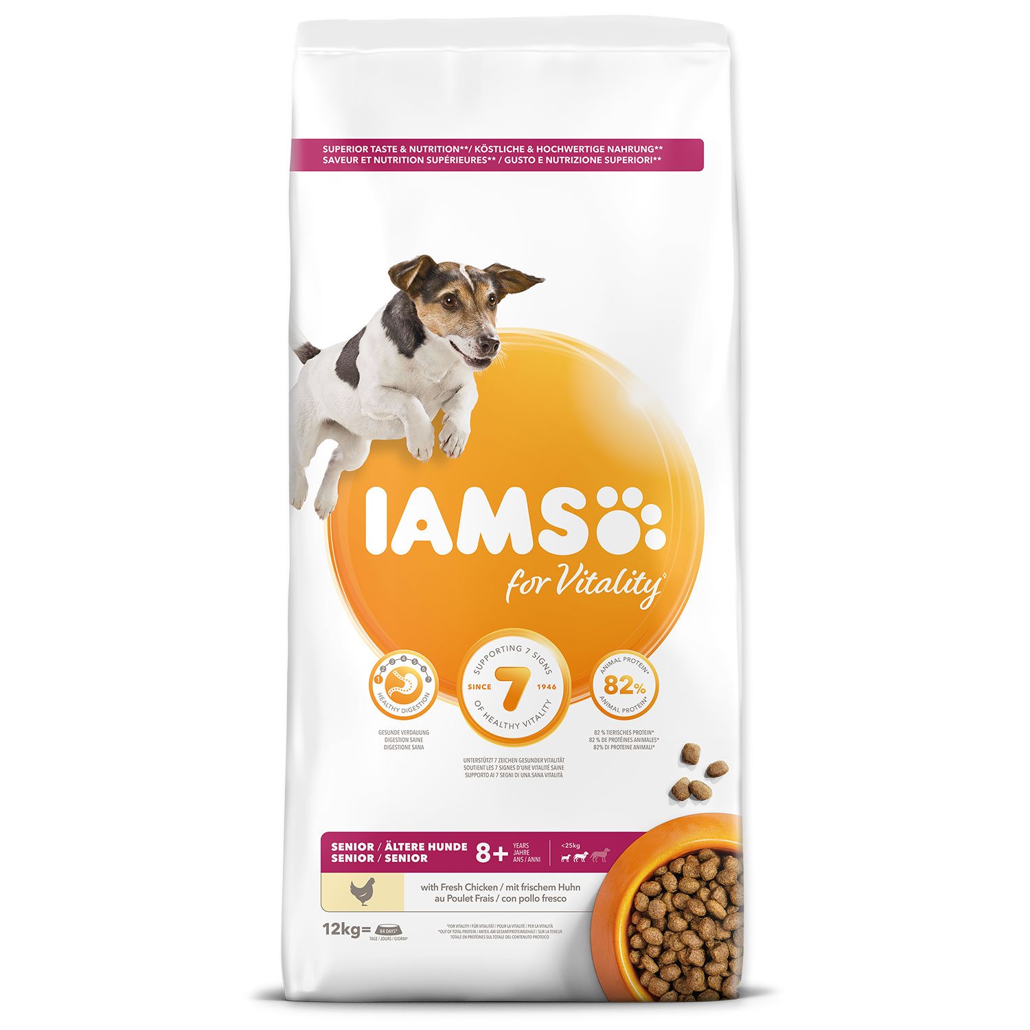 Krmivo IAMS Dog Senior Small & Medium Chicken 12kg -KS