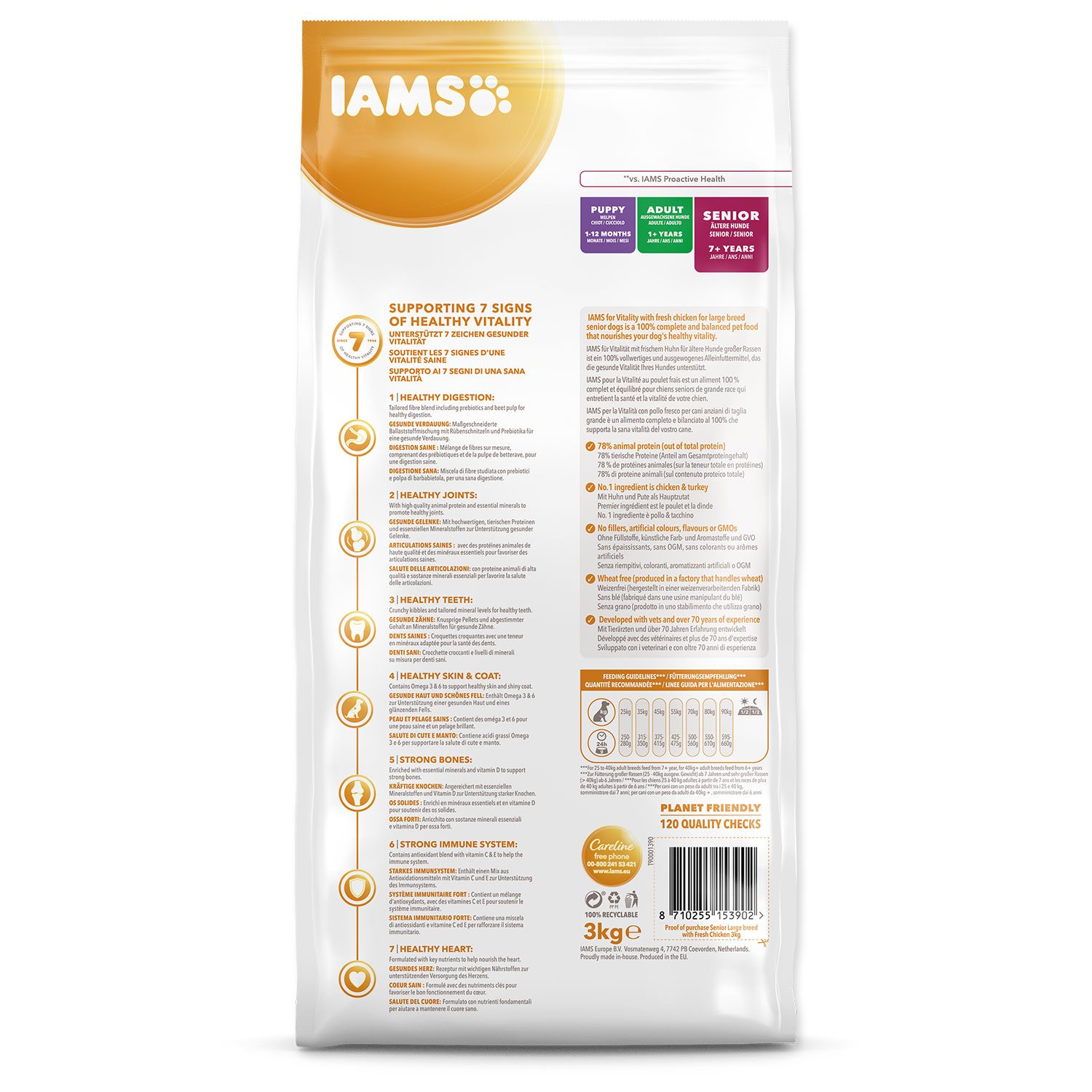 Krmivo IAMS Dog Senior Large Chicken 3kg -KS