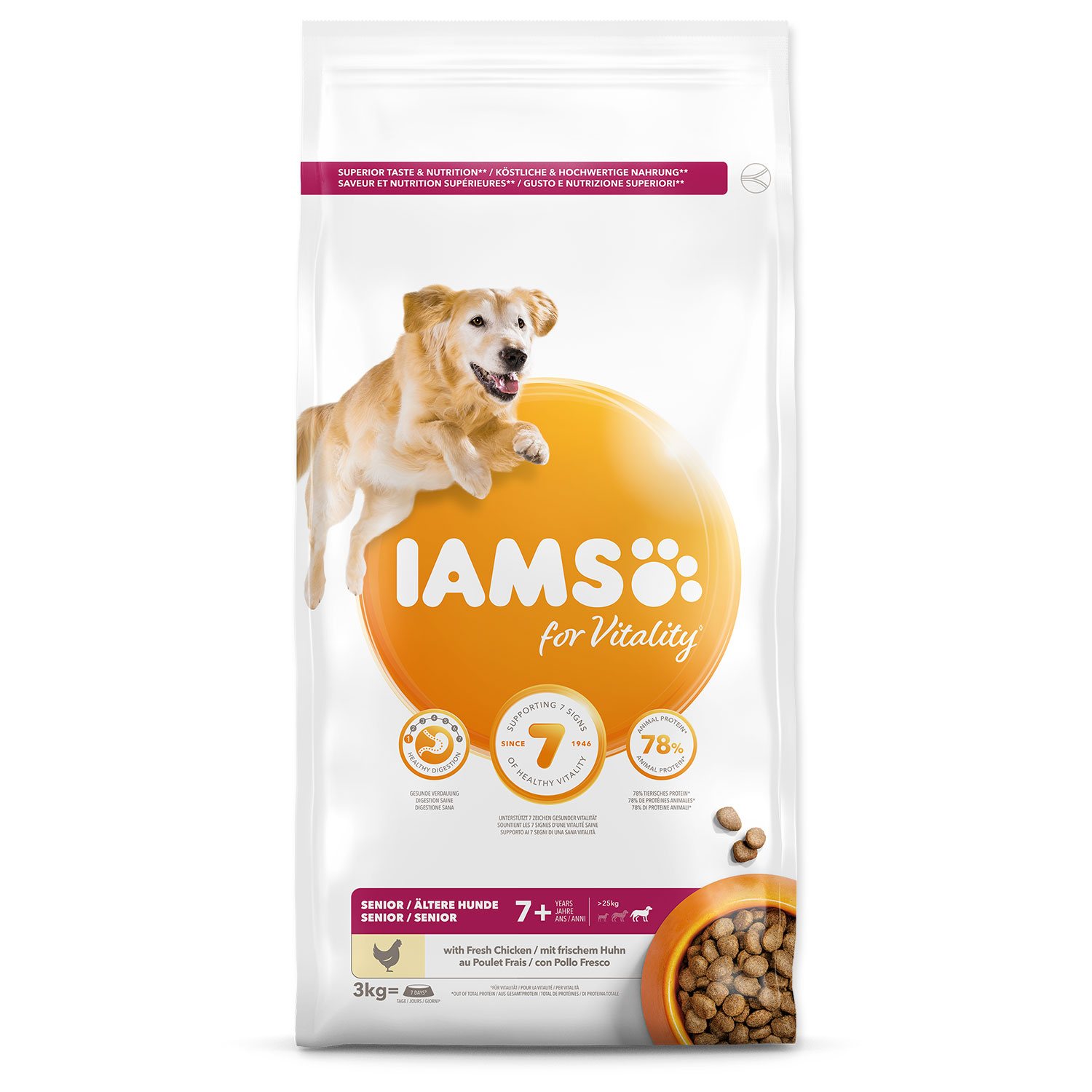 Krmivo IAMS Dog Senior Large Chicken 3kg -KS