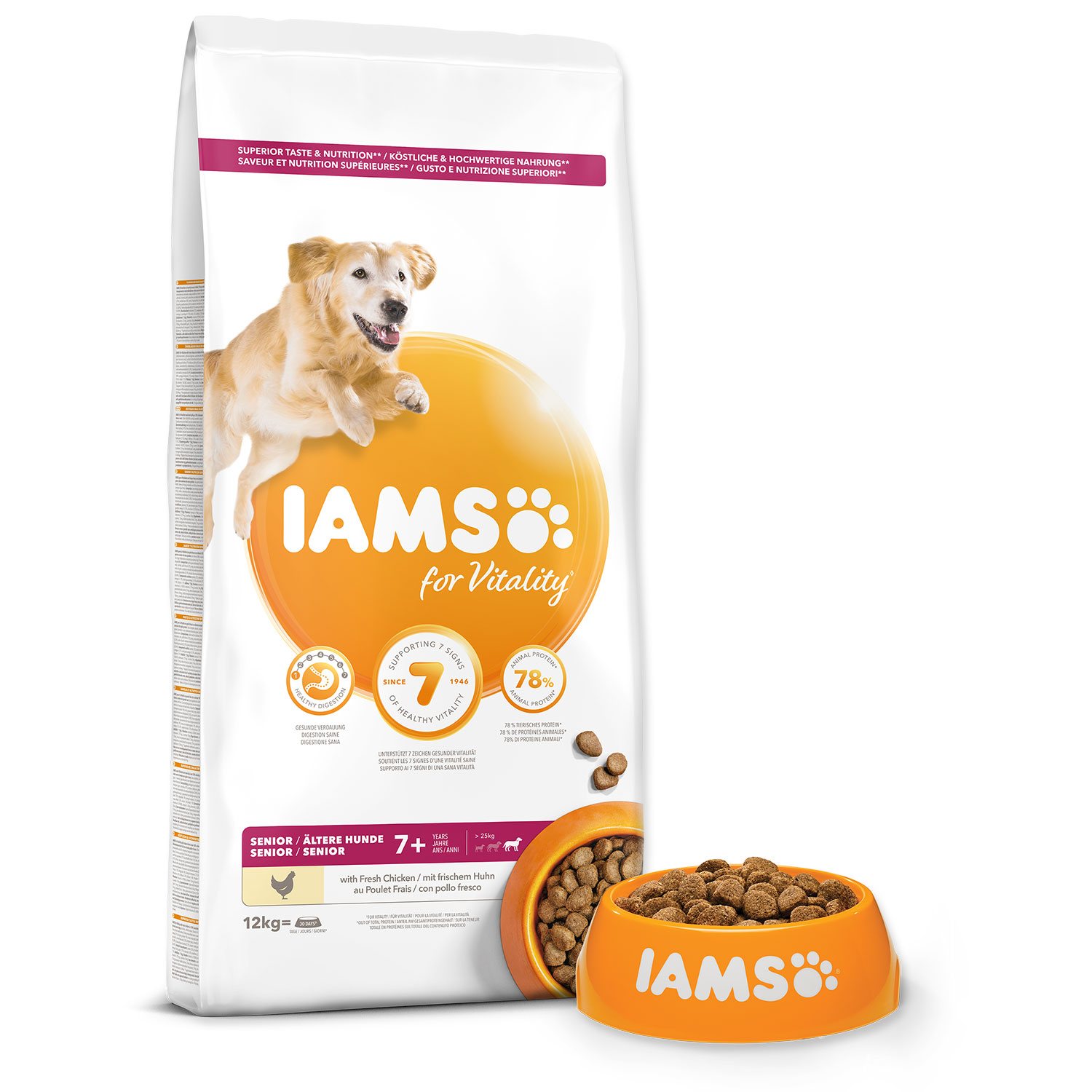 Krmivo IAMS Dog Senior Large Chicken 12kg -KS