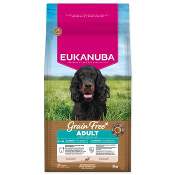 Krmivo EUKANUBA Grain Free Adult all breeds rich in venison 3kg-KS
